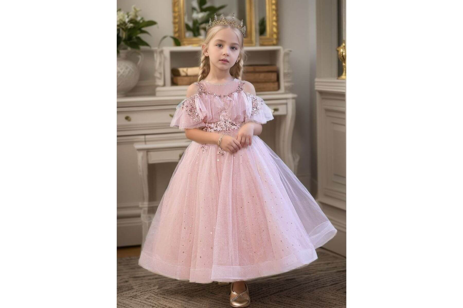 Rose Stardust Luxury Dress - Gala of Sparkles