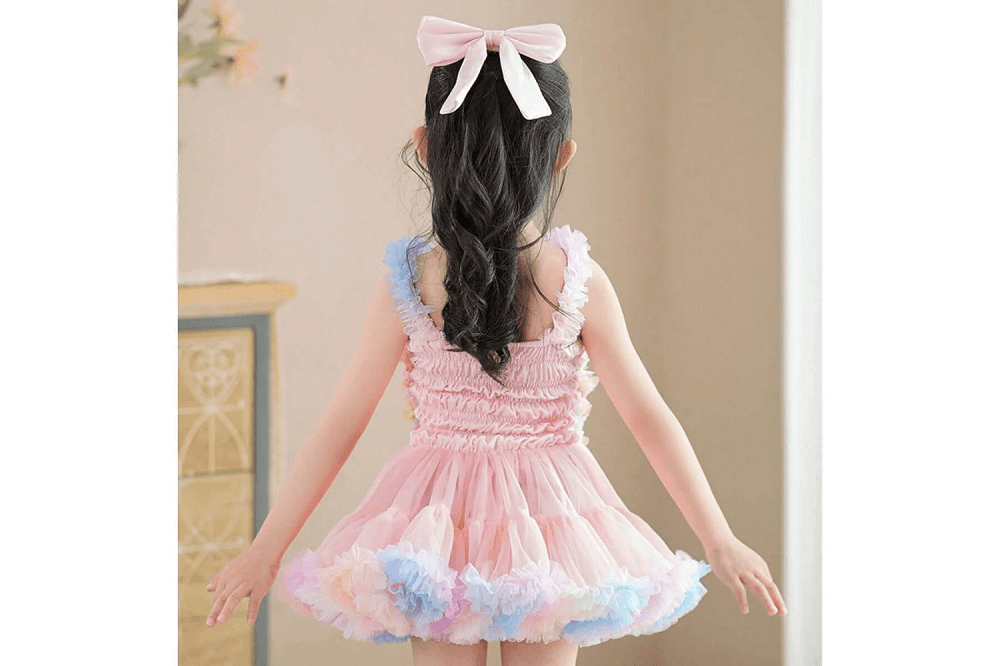 Rosette Rainbow Tutu Dress - Garden Bliss