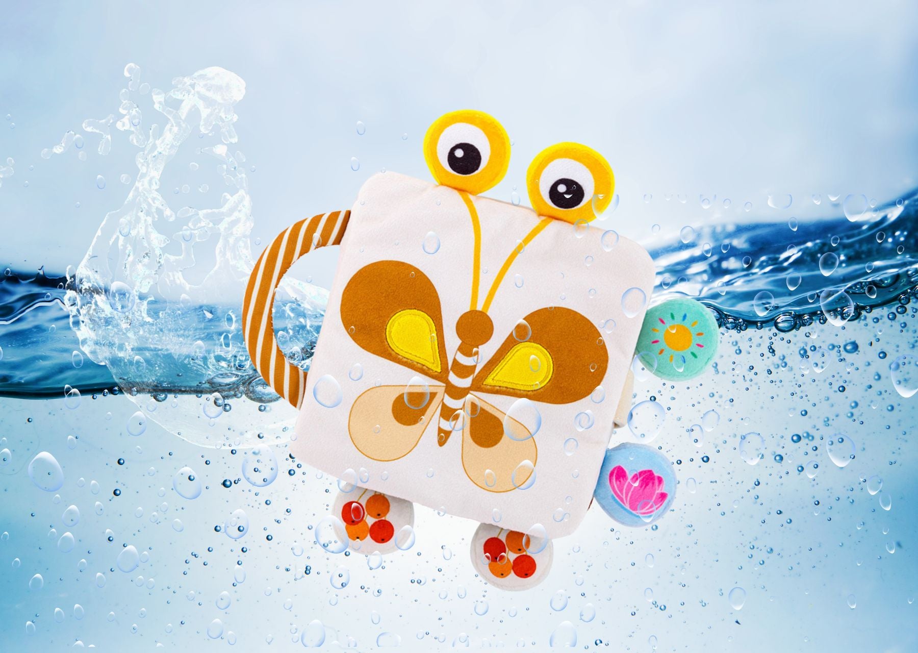 Fluttery Harmony - Soft Rattle Book For Babies