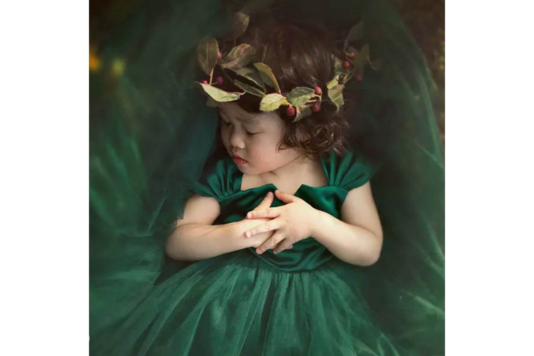 Regal Emerald Tulle Dress